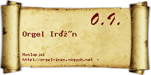 Orgel Irén névjegykártya